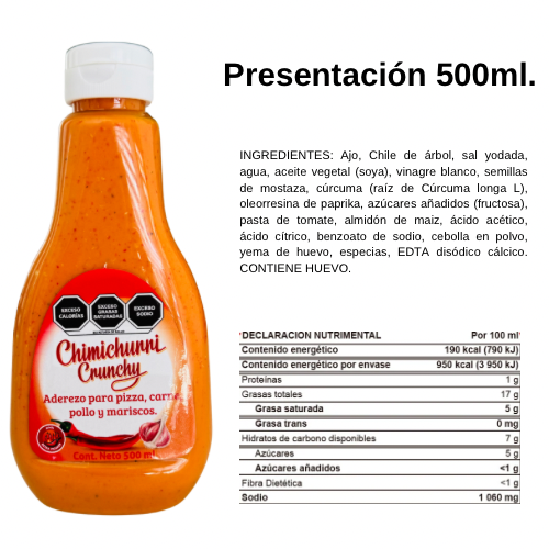 Aderezo tipo Chimichurri Muy Picante Caja con 20pz / 500ml ENVIO GRATIS
