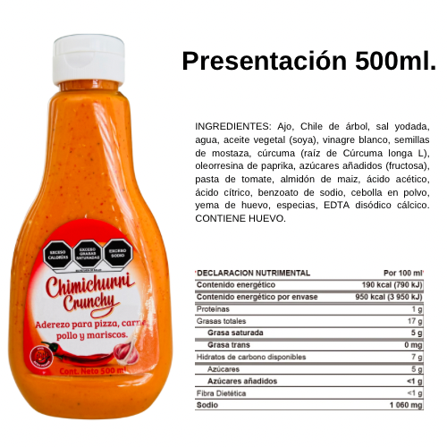 Aderezo estilo Chimichurri muy picante pack 500ml/2pz