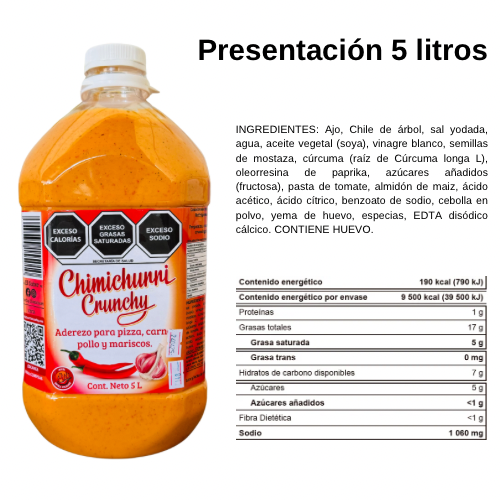 Aderezo tipo chimichurri Muy Picante / 5 L ENVIO GRATIS